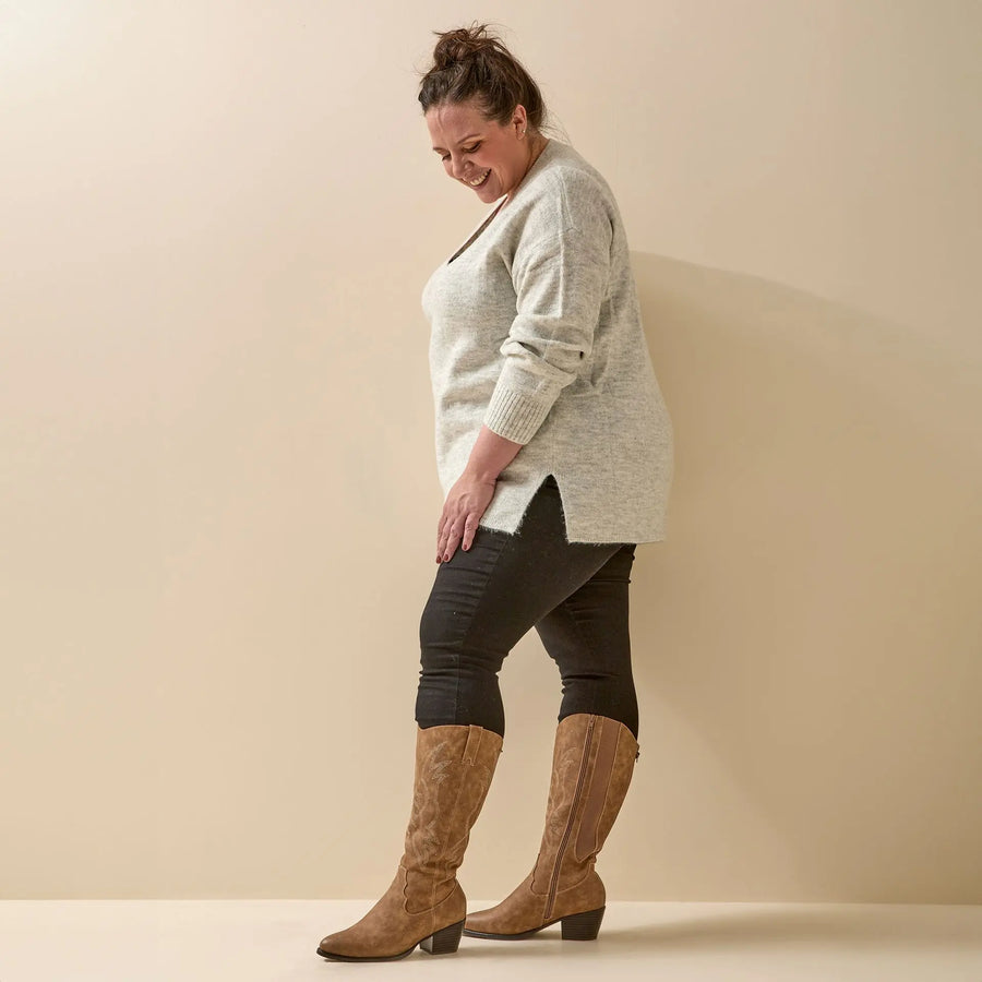 IRINA | BOTAS ALTAS DE ANTE CON TACÓN