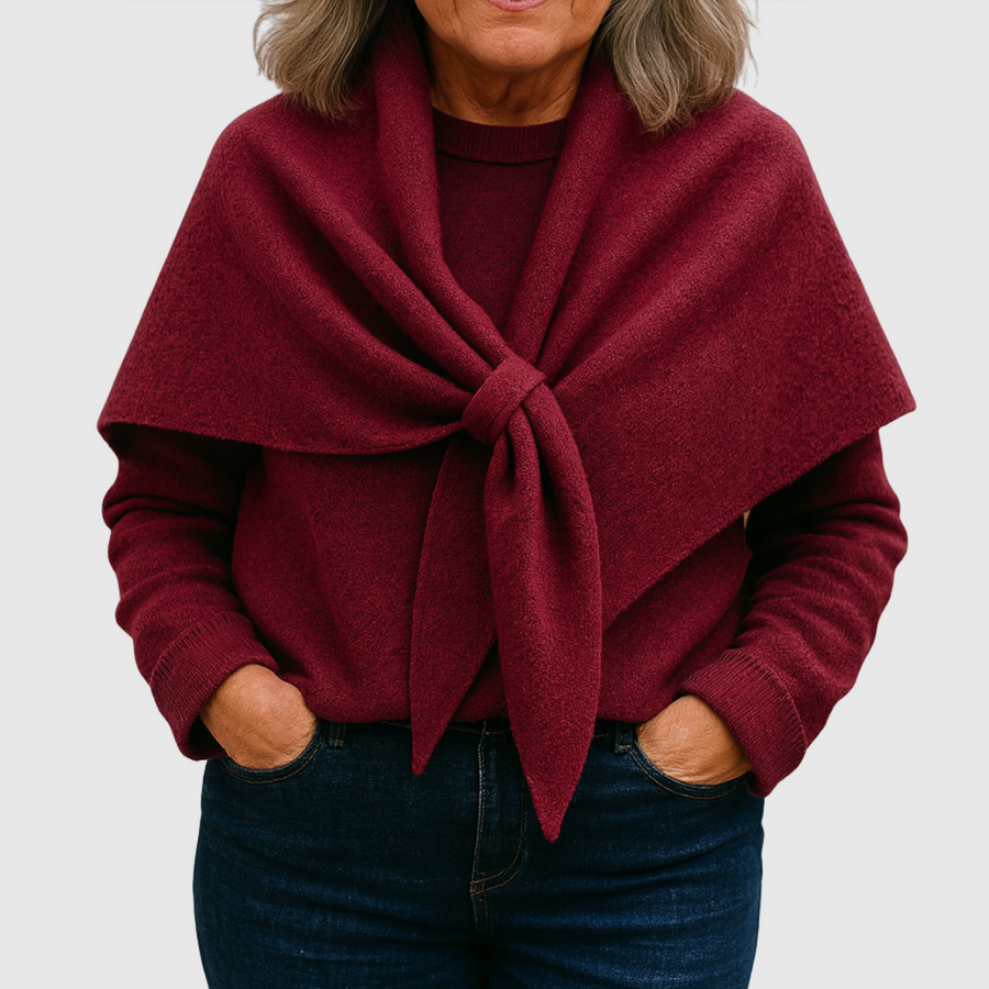 OLIVIA | PONCHO ENVOLVENTE DE PUNTO