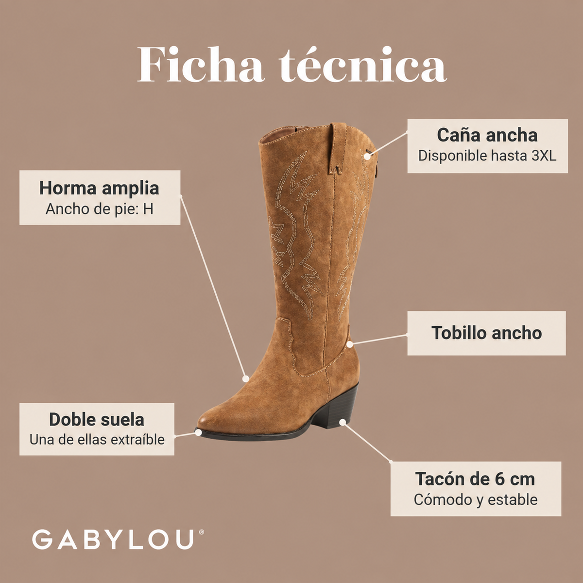 IRINA | BOTAS ALTAS DE ANTE CON TACÓN