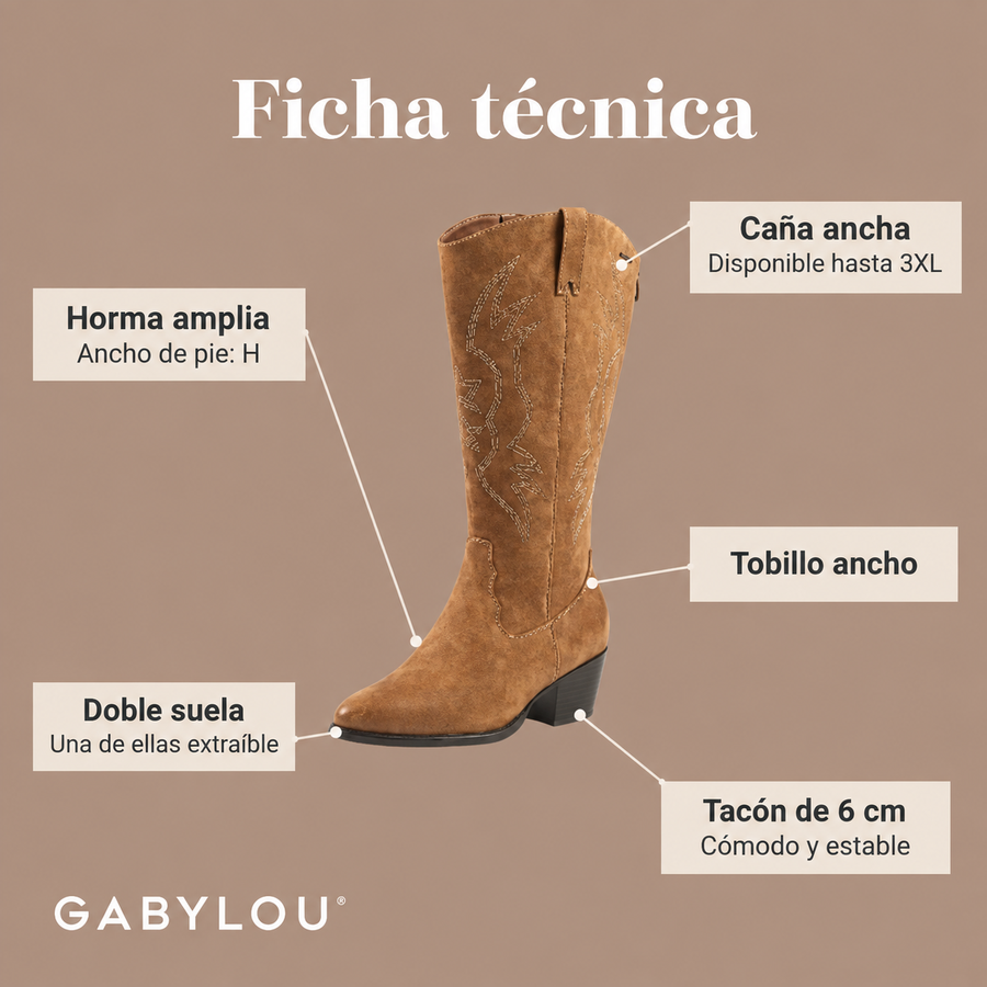 IRINA | BOTAS ALTAS DE ANTE CON TACÓN