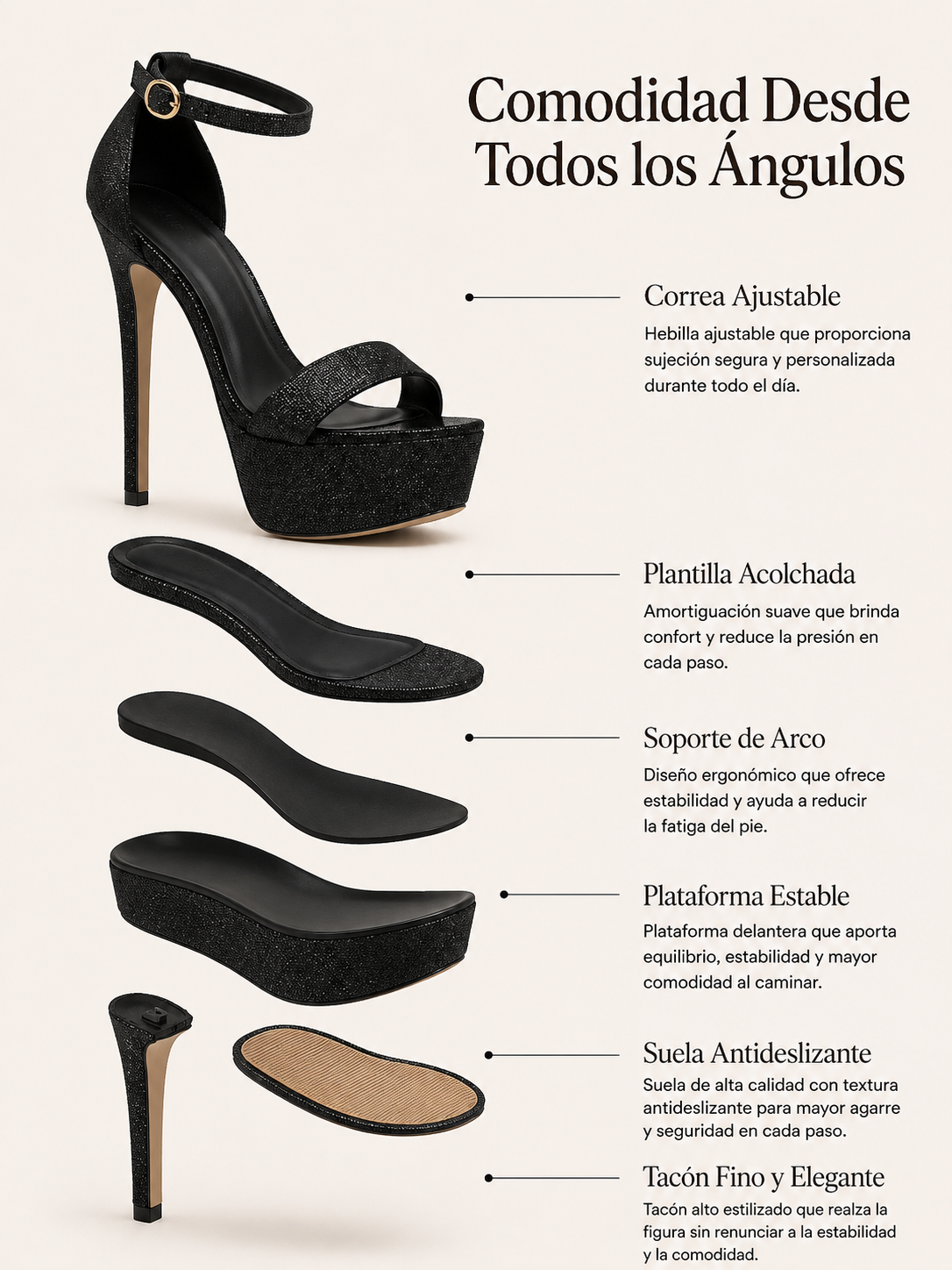 Bruna Heel | Platform stiletto with sequins