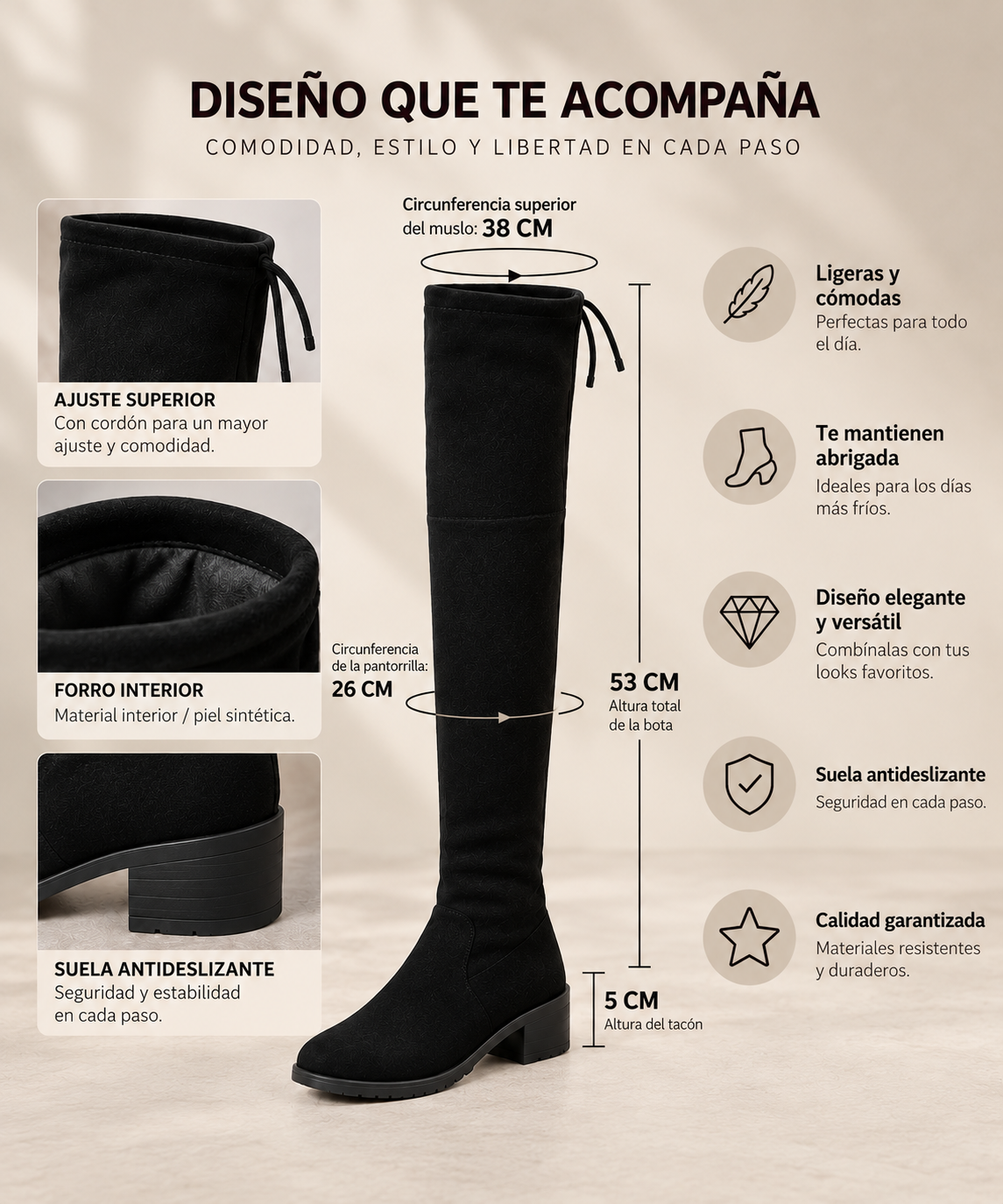 SENIA | BOTAS ALTAS DE ANTE CON CORDONES