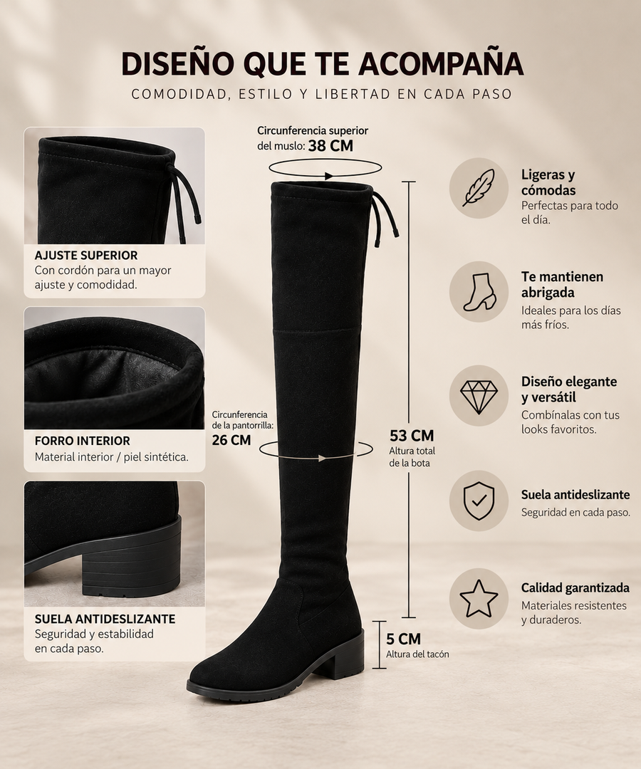 SENIA | BOTAS ALTAS DE ANTE CON CORDONES