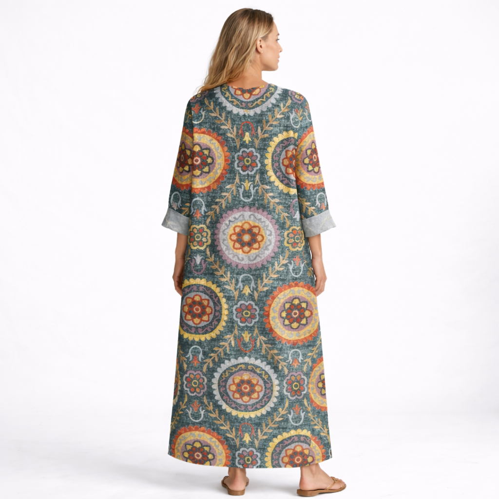 ELIA | VESTIDO MIDI CON ESTAMPADO GEOMÉTRICO