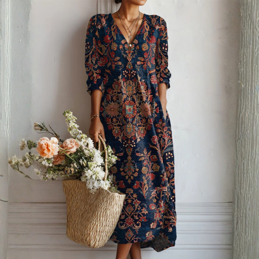 ADELA | VESTIDO CON ENCANTADOR ESTAMPADO FLORAL