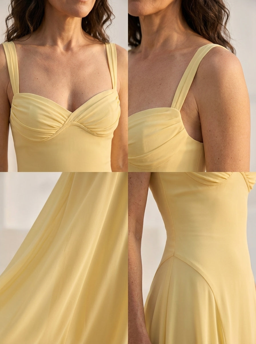 CELESTE | VESTIDO DRAPEADO CON ESPALDA DESCUBIERTA