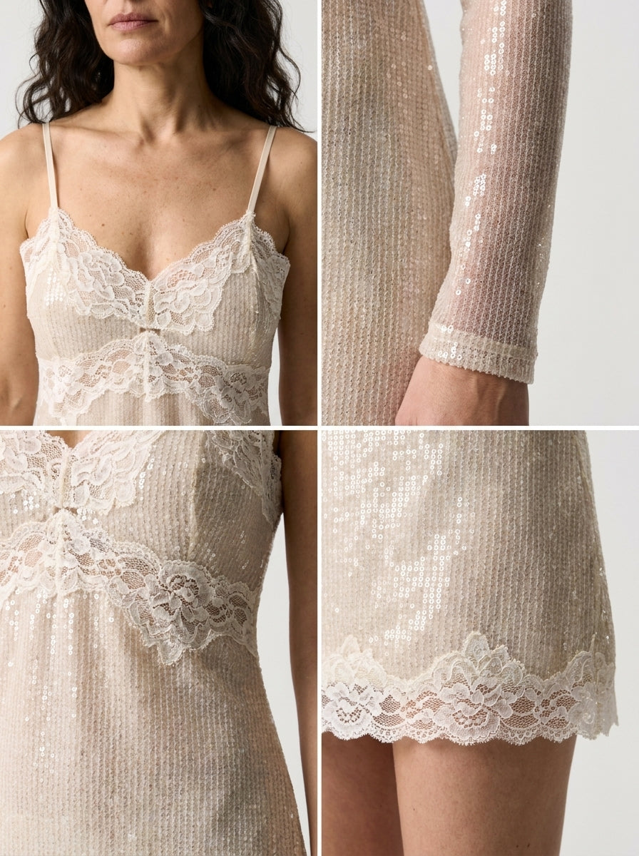 CLAUDIA | CONJUNTO DE ENCAJE CON LENTEJUELAS