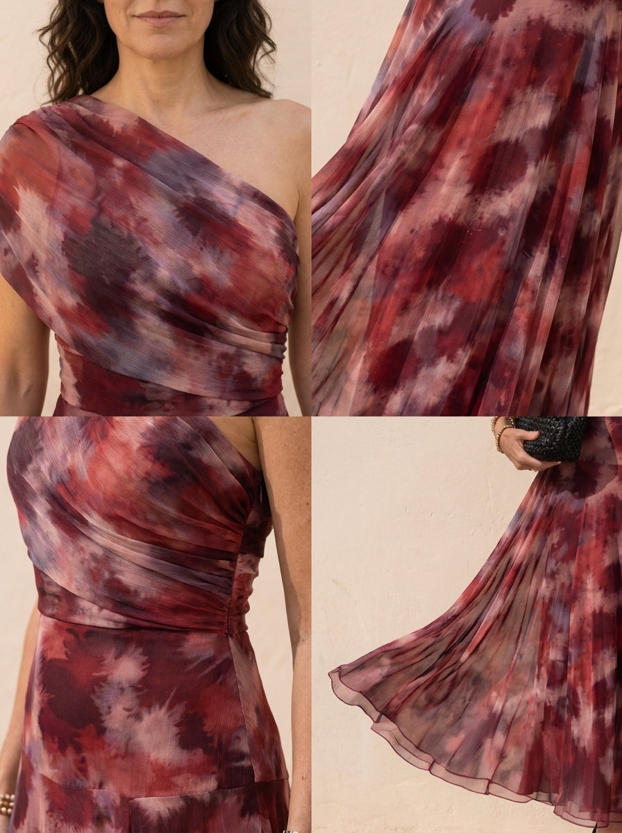 SIENNA | VESTIDO LARGO ESTAMPADO CON ESCOTE DESCUBIERTO