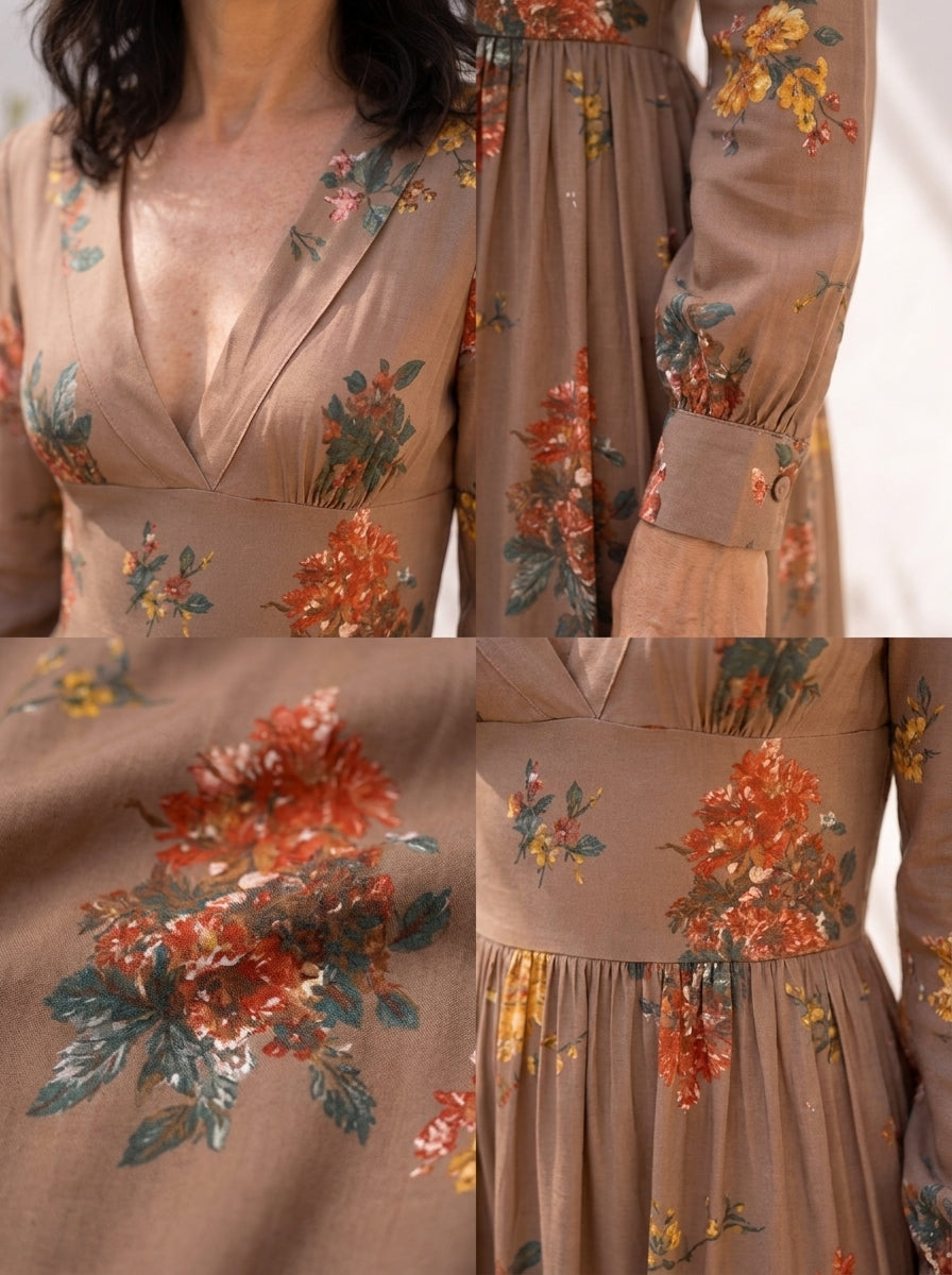 MARTINA | VESTIDO FLORAL DE MANGA LARGA