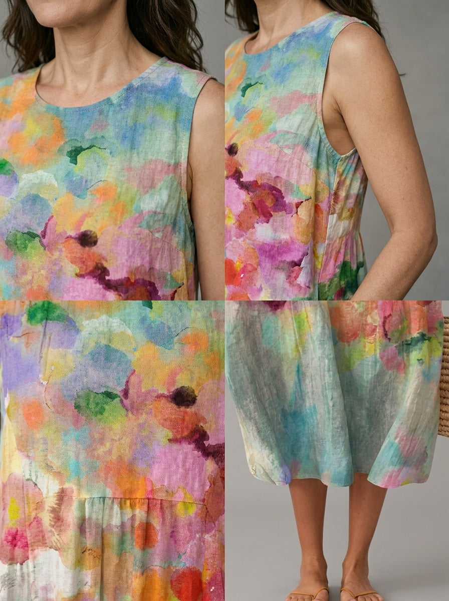 CARLA | VESTIDO MIDI ELEGANTE MULTICOLOR