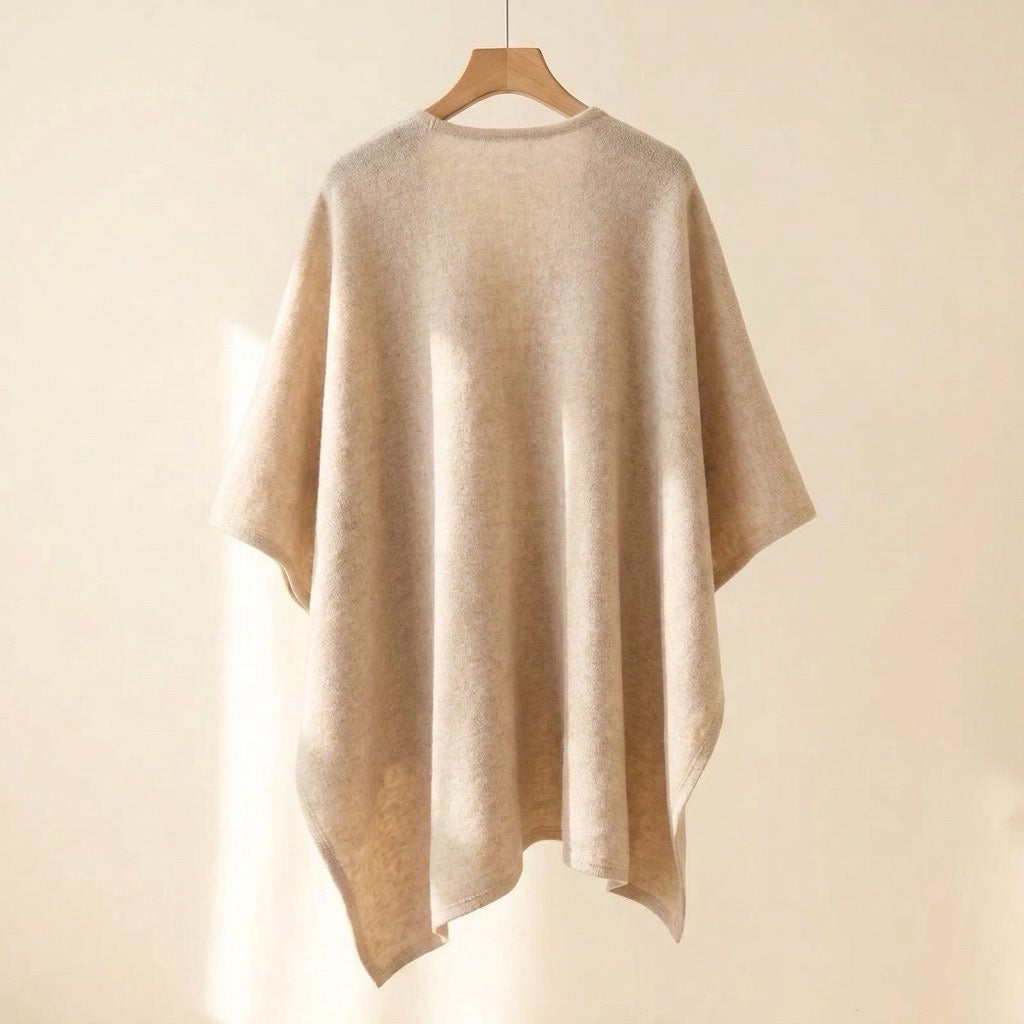 VALERIA | CAPA TIPO PONCHO DE PUNTO CON CINTURÓN