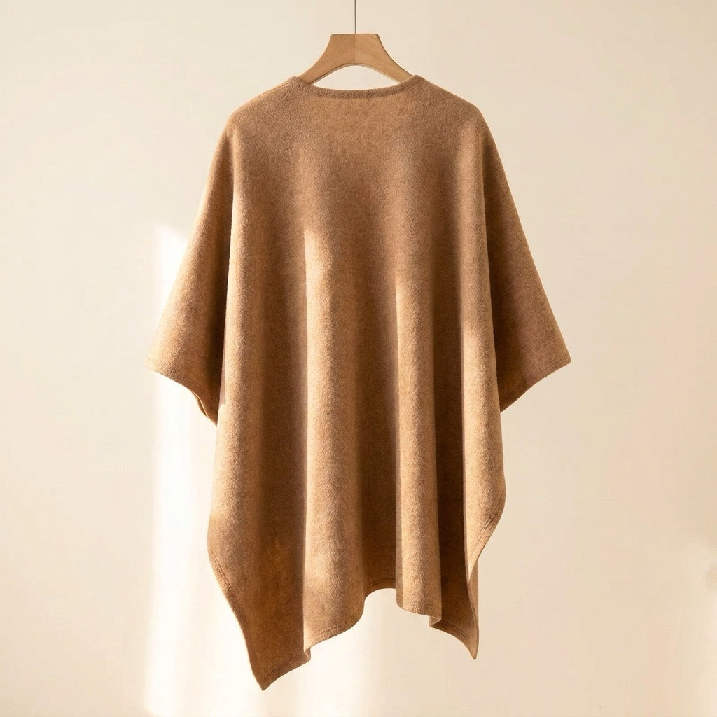VALERIA | CAPA TIPO PONCHO DE PUNTO CON CINTURÓN