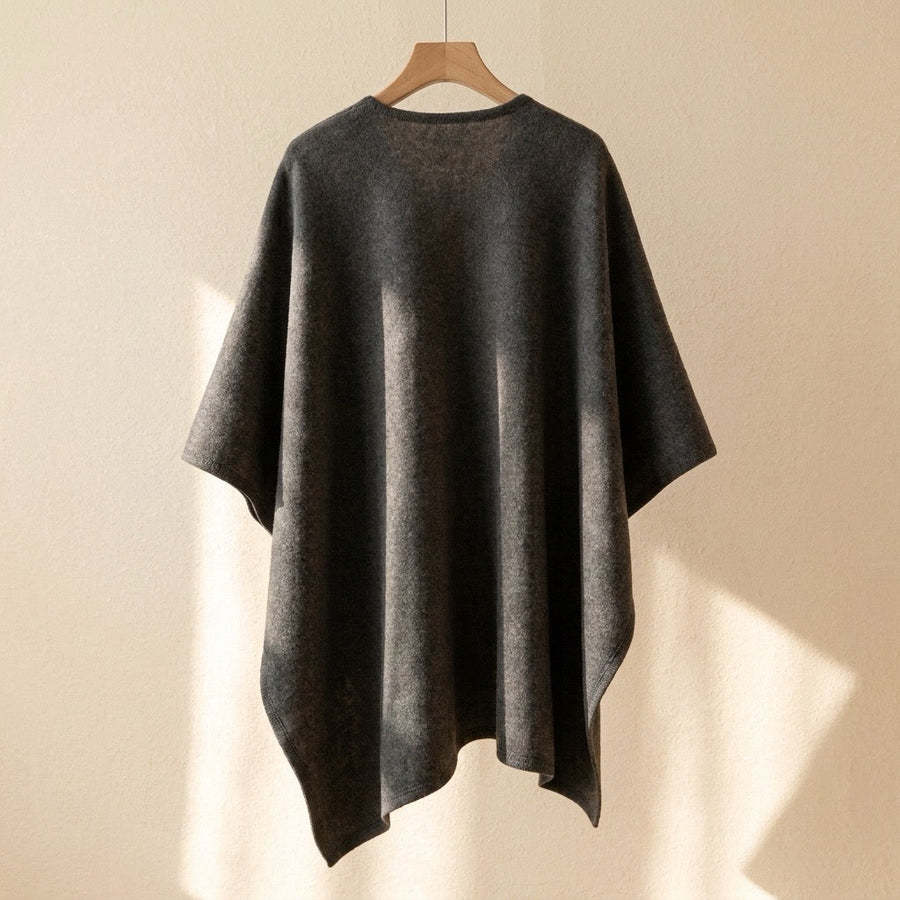 VALERIA | CAPA TIPO PONCHO DE PUNTO CON CINTURÓN