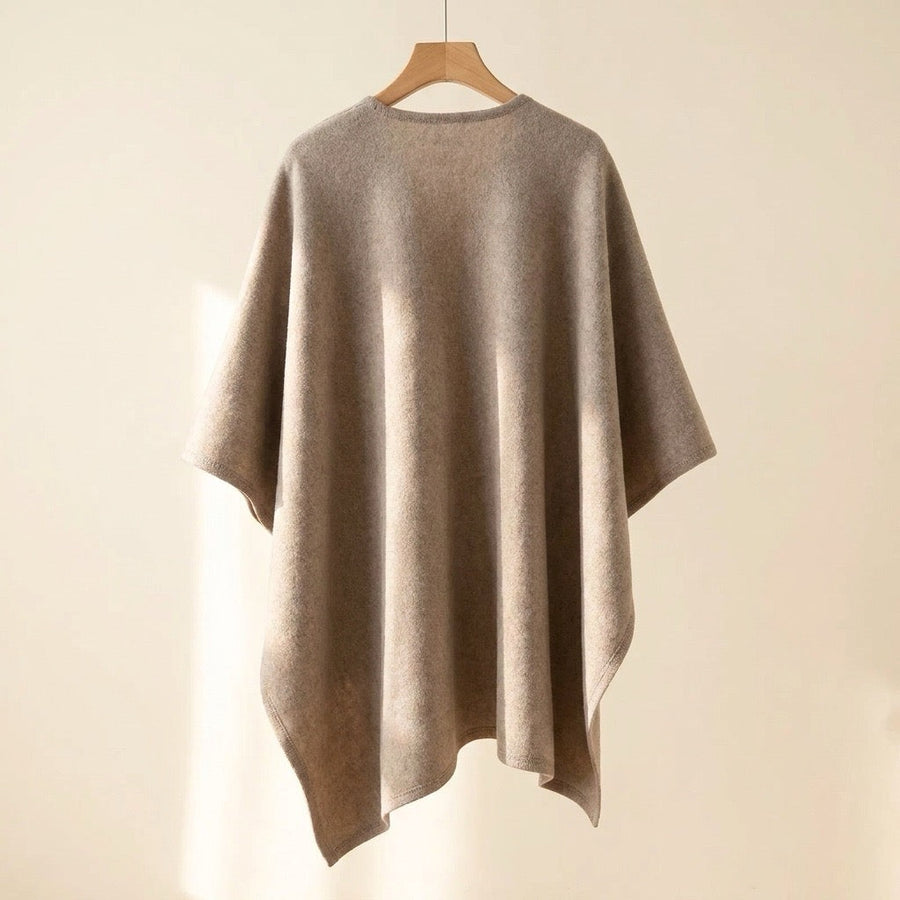 VALERIA | CAPA TIPO PONCHO DE PUNTO CON CINTURÓN