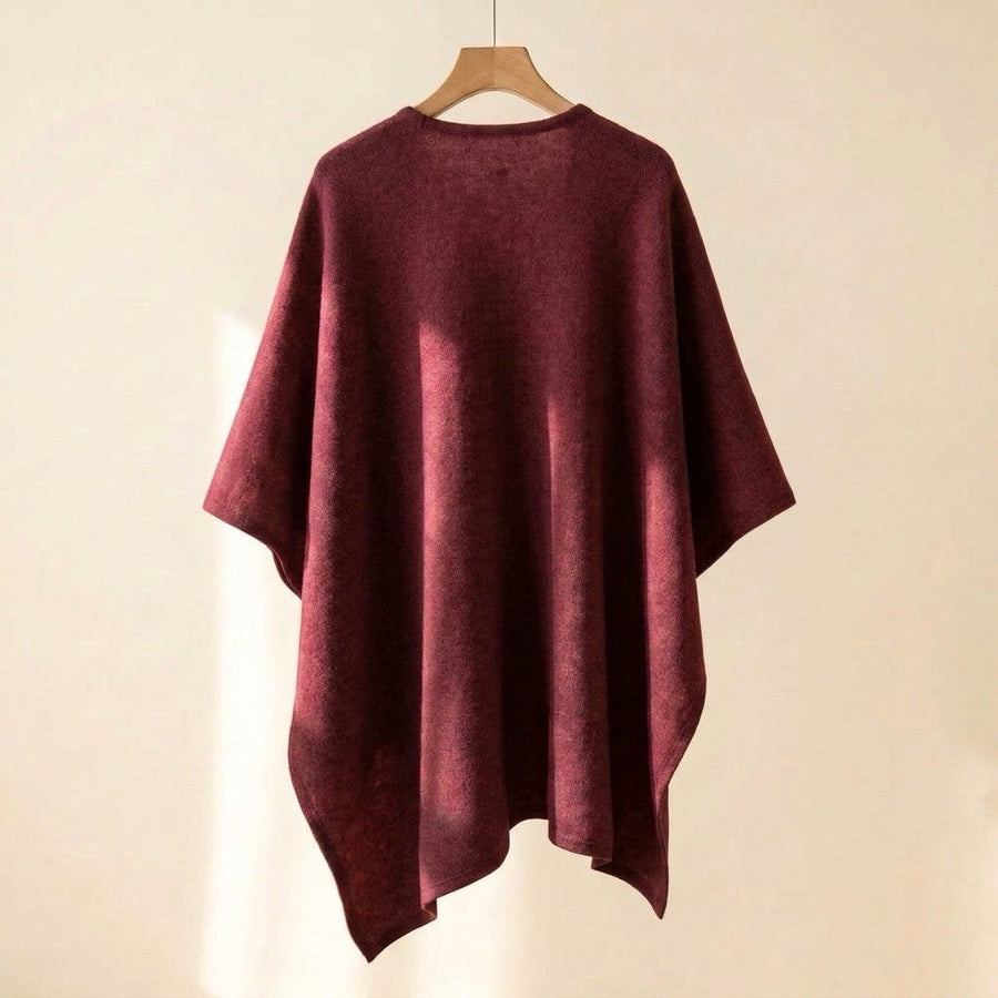 VALERIA | CAPA TIPO PONCHO DE PUNTO CON CINTURÓN