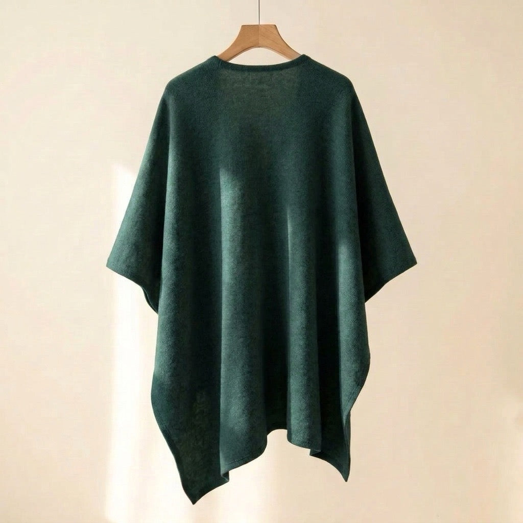 VALERIA | CAPA TIPO PONCHO DE PUNTO CON CINTURÓN