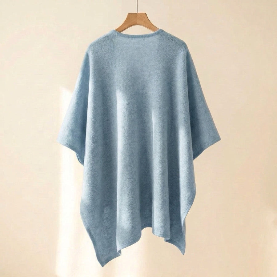 VALERIA | CAPA TIPO PONCHO DE PUNTO CON CINTURÓN