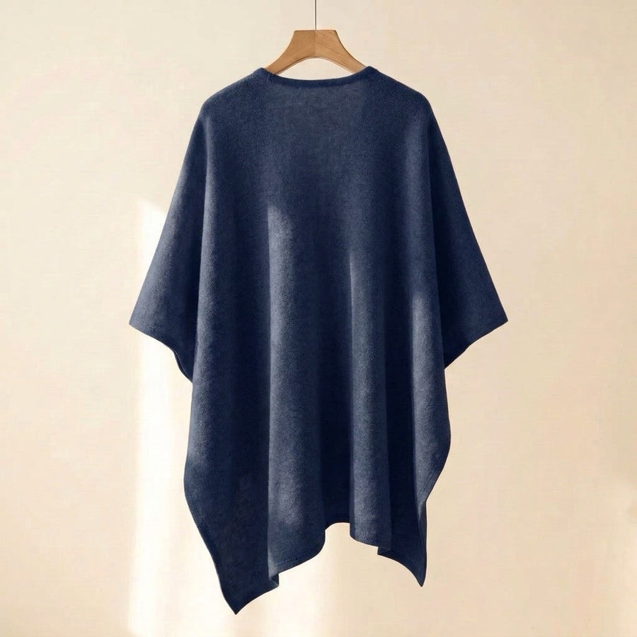 VALERIA | CAPA TIPO PONCHO DE PUNTO CON CINTURÓN