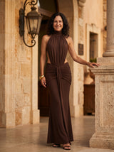 Adriana | Vestido Largo de Gala Drapeado Halter