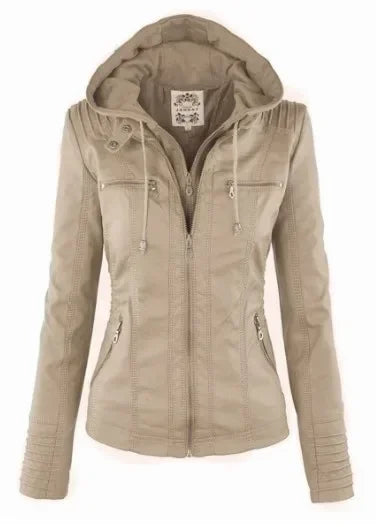 RAQUEL | CAZADORA BIKER CON CAPUCHA REMOVIBLE