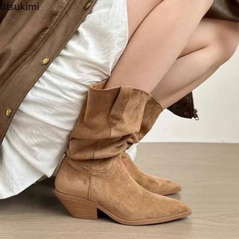 AINHOA | BOTAS WESTERN DE ANTE CON TACÓN MEDIO