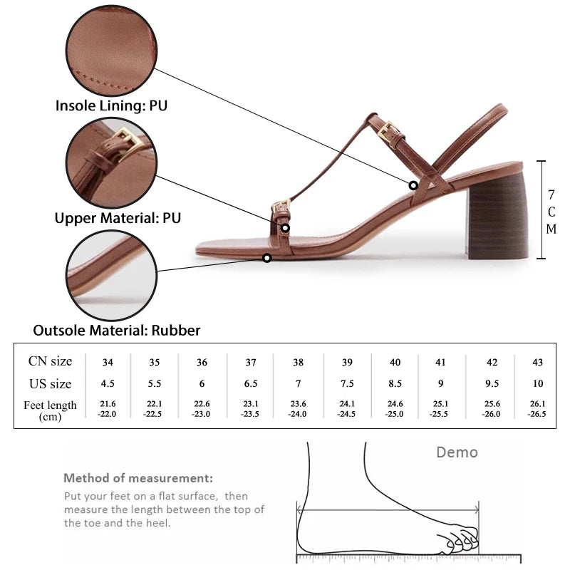 Sandalia Vera | Tacón cuadrado con tiras y hebilla