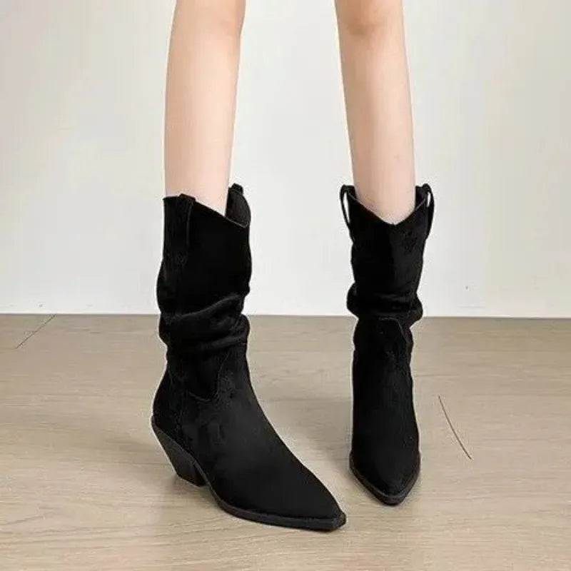 AINHOA | BOTAS WESTERN DE ANTE CON TACÓN MEDIO