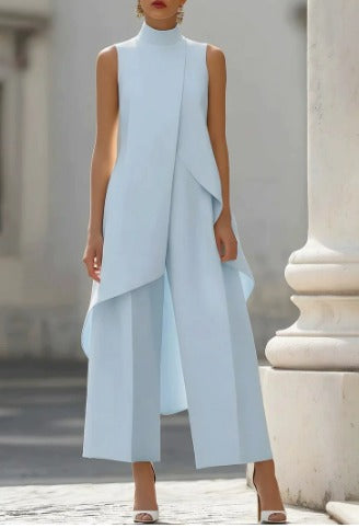 VALENTINA | CONJUNTO ELEGANTE CON TOP DRAPEADO AL CUELLO