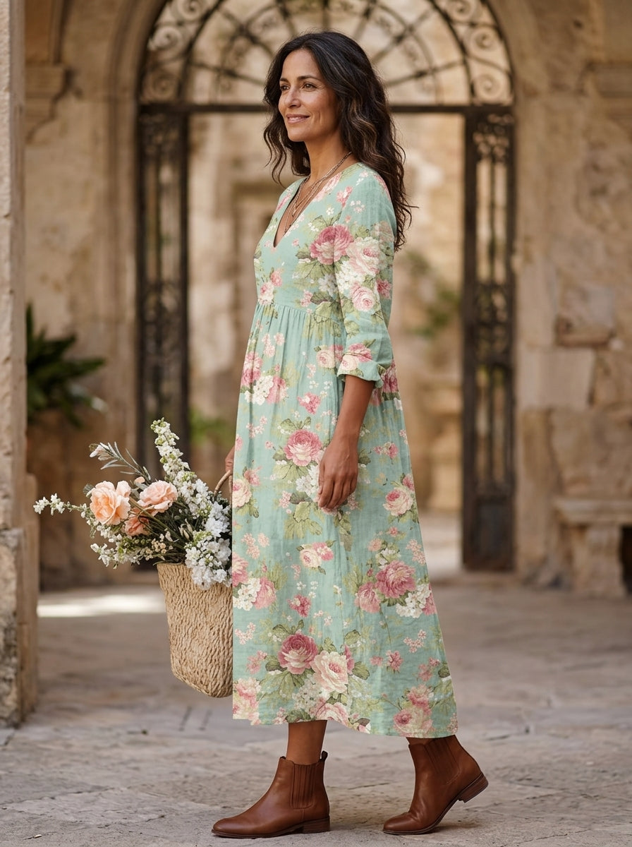 VILMA | VESTIDO CON ESTAMPADO FLORAL DELICADO