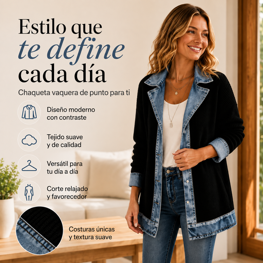 MARLENE | CHAQUETA VAQUERA PATCHWORK CON CORTE BLAZER