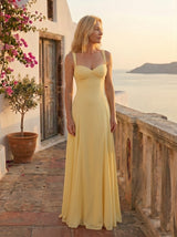 Celeste | Vestido Largo Drapeado Espalda Descubierta