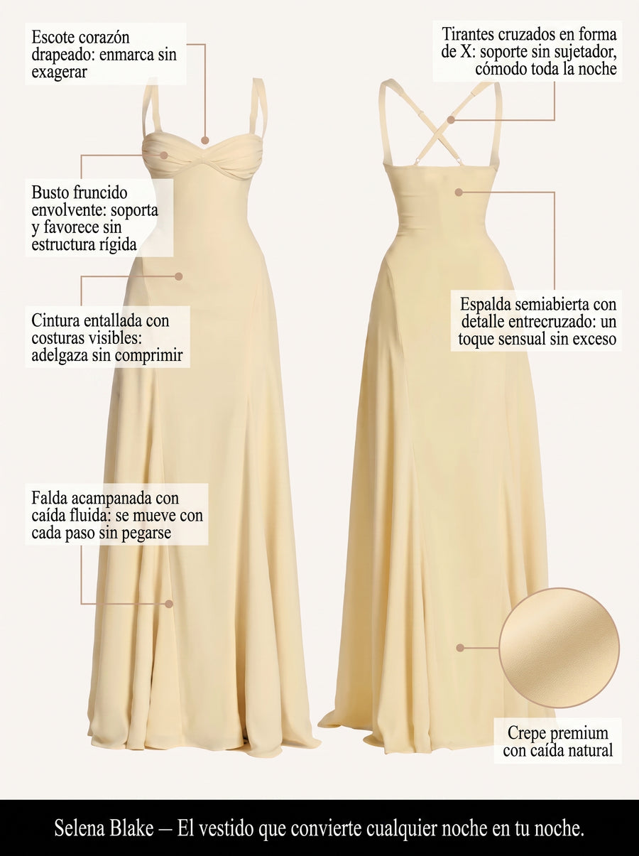 CELESTE | VESTIDO DRAPEADO CON ESPALDA DESCUBIERTA