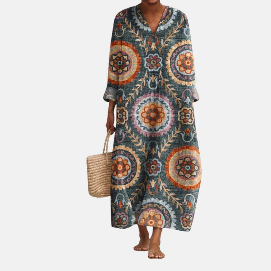 ELIA | VESTIDO MIDI CON ESTAMPADO GEOMÉTRICO
