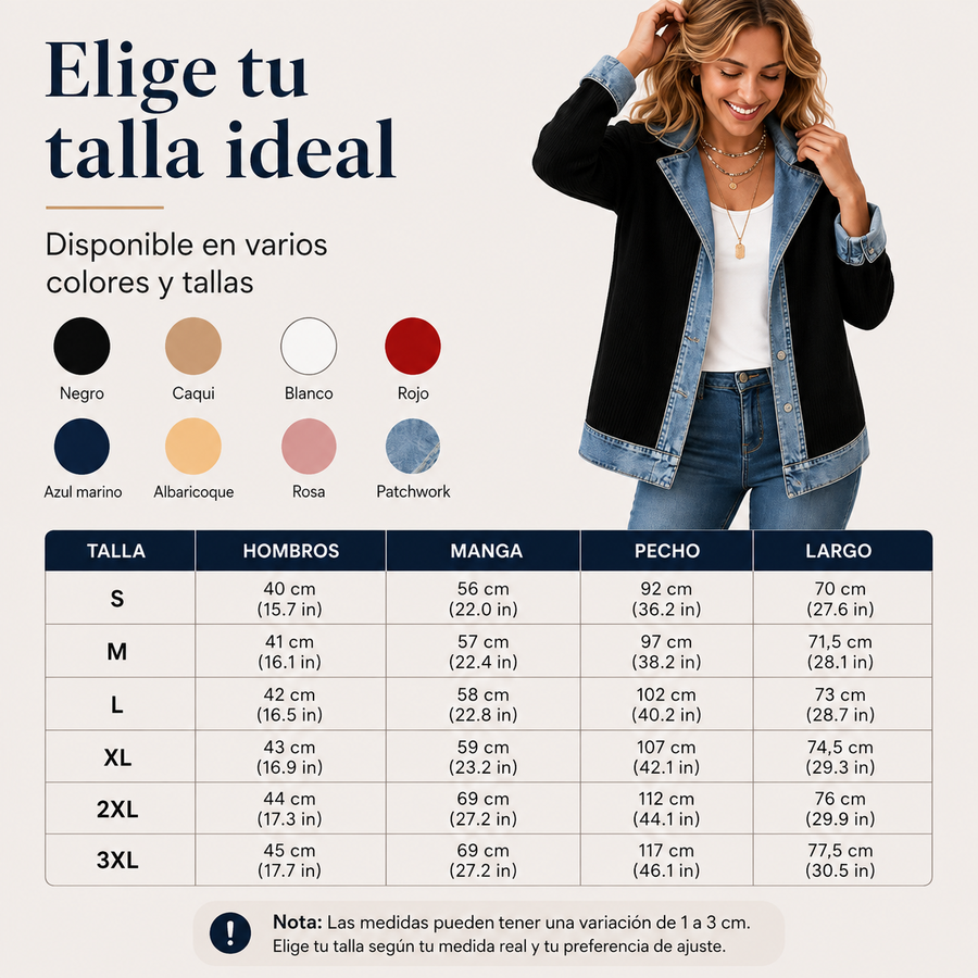 MARLENE | CHAQUETA VAQUERA PATCHWORK CON CORTE BLAZER