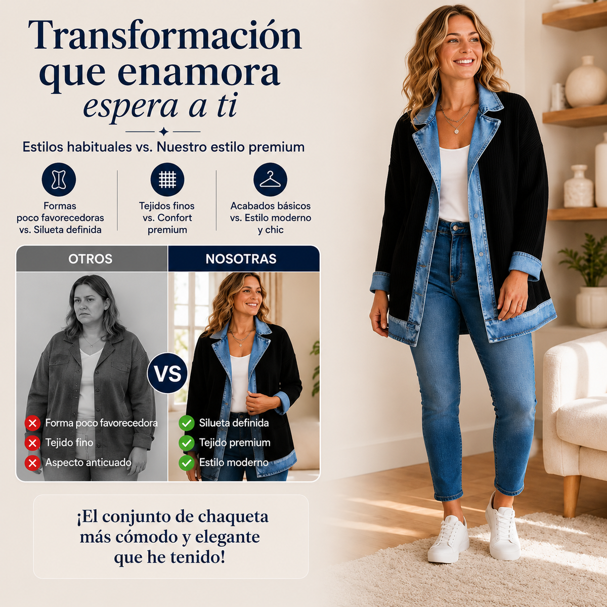 MARLENE | CHAQUETA VAQUERA PATCHWORK CON CORTE BLAZER