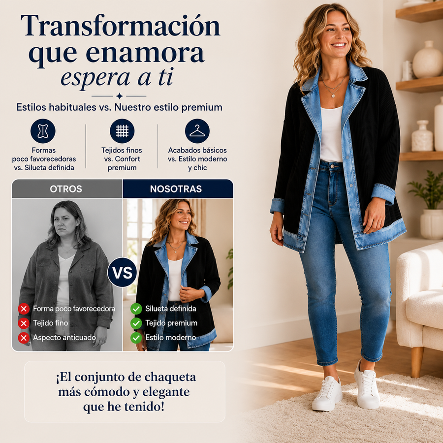 MARLENE | CHAQUETA VAQUERA PATCHWORK CON CORTE BLAZER