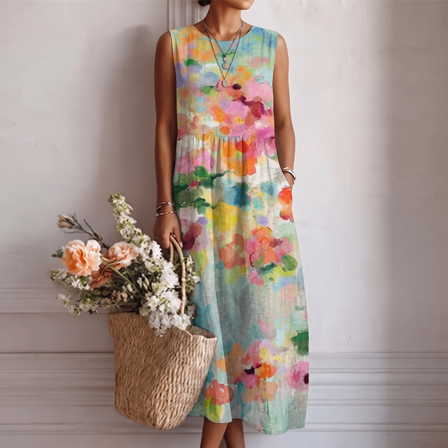 CARLA | VESTIDO MIDI ELEGANTE MULTICOLOR