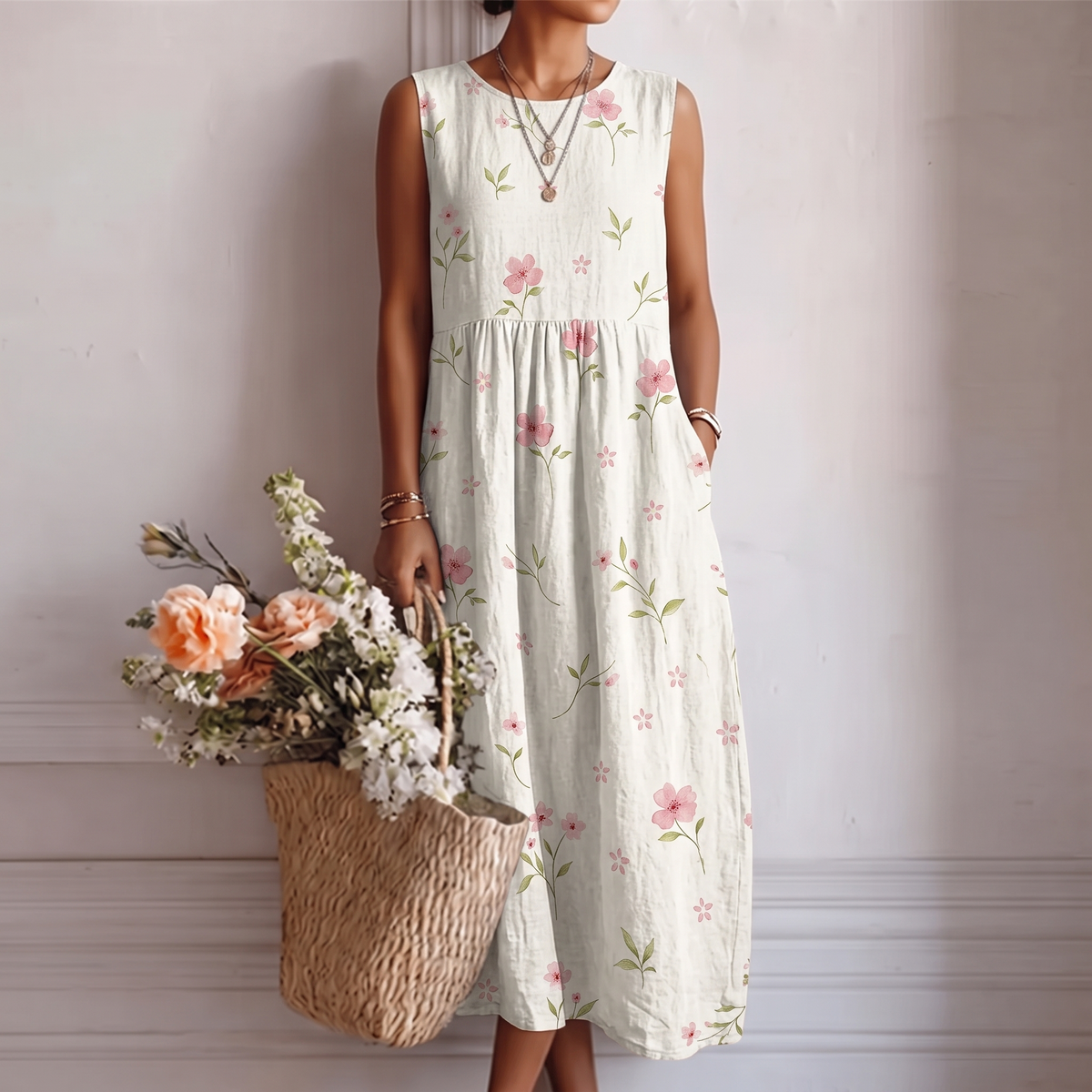 ELISA | VESTIDO MIDI DE DIARIO