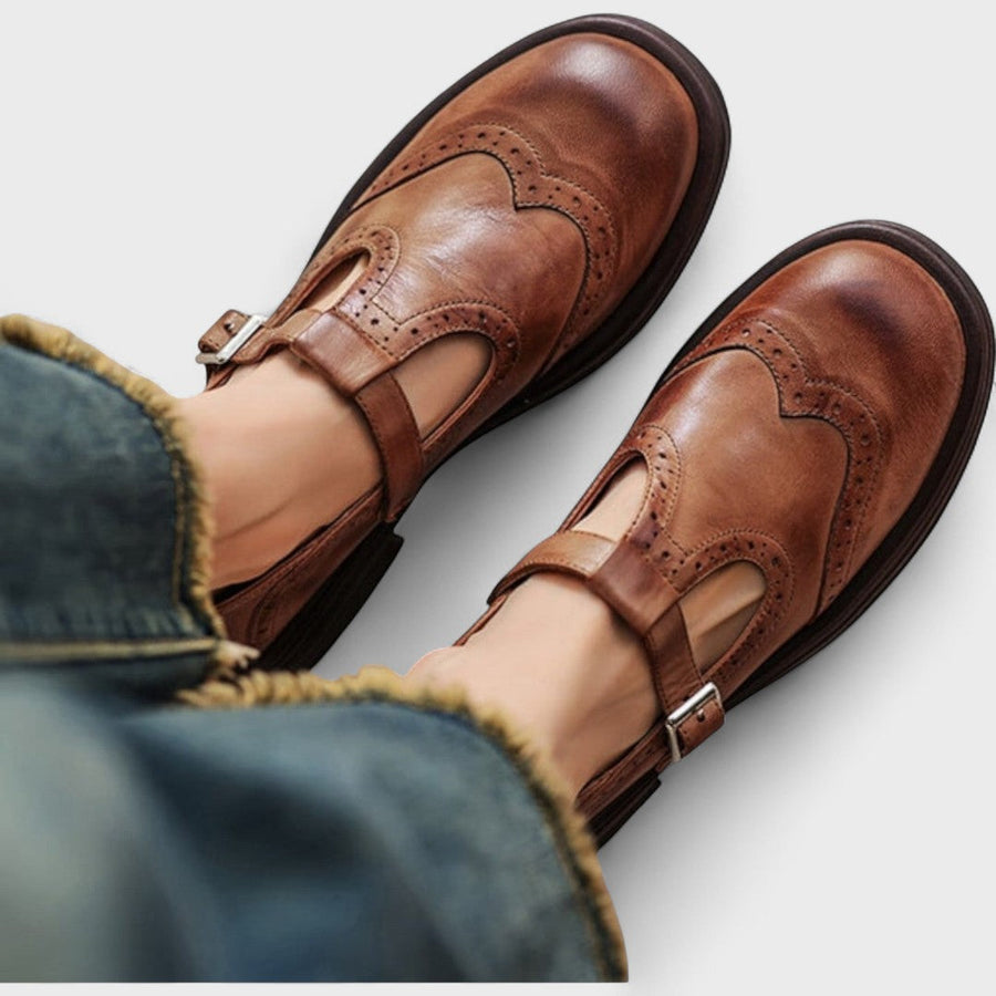 ELENA | ZAPATOS DE PIEL CON DETALLE DE HEBILLA
