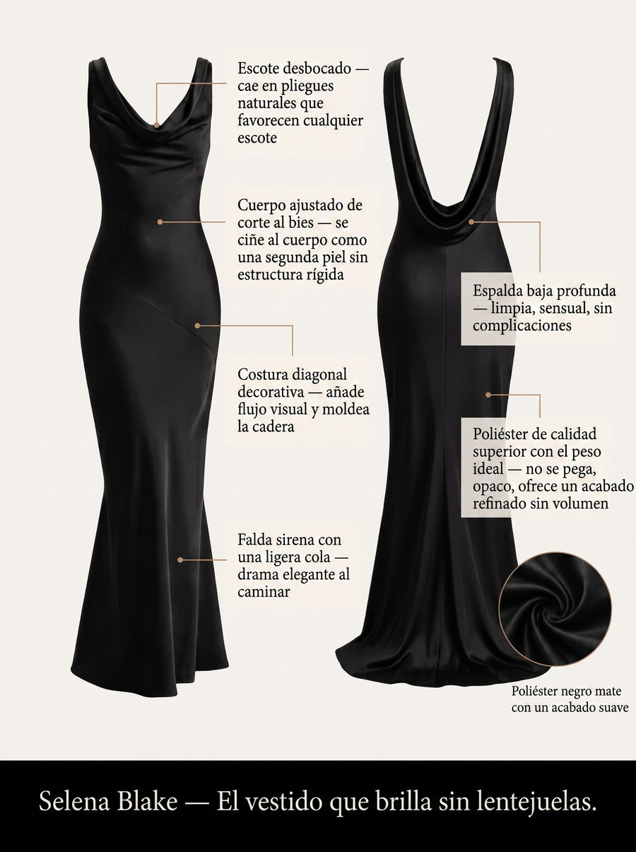 ALBA | VESTIDO MAXI SATINADO DE CUELLO EN V