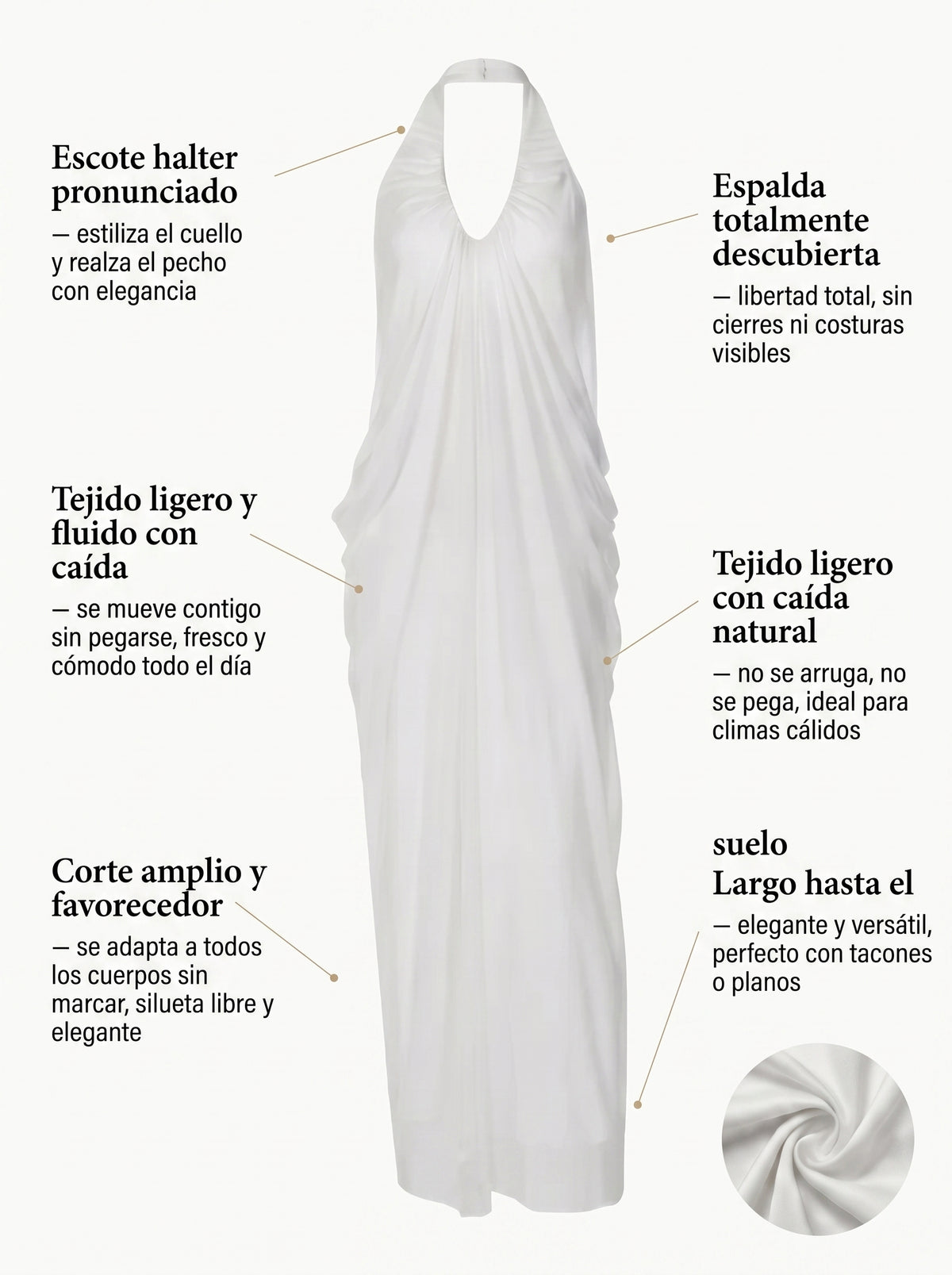 DIANA | VESTIDO BLANCO DE ESTILO GRIEGO