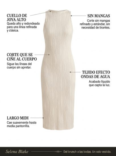 AITANA | VESTIDO DE TIRANTES CON TEXTURA ONDULADA