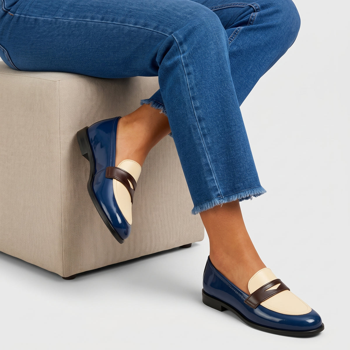 FRANCESCA | MOCASINES DE MUJER BICOLOR