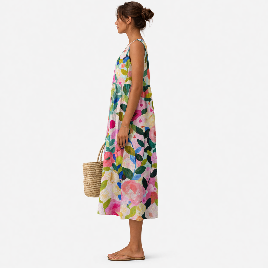 ANA | VESTIDO MIDI DE DIARIO